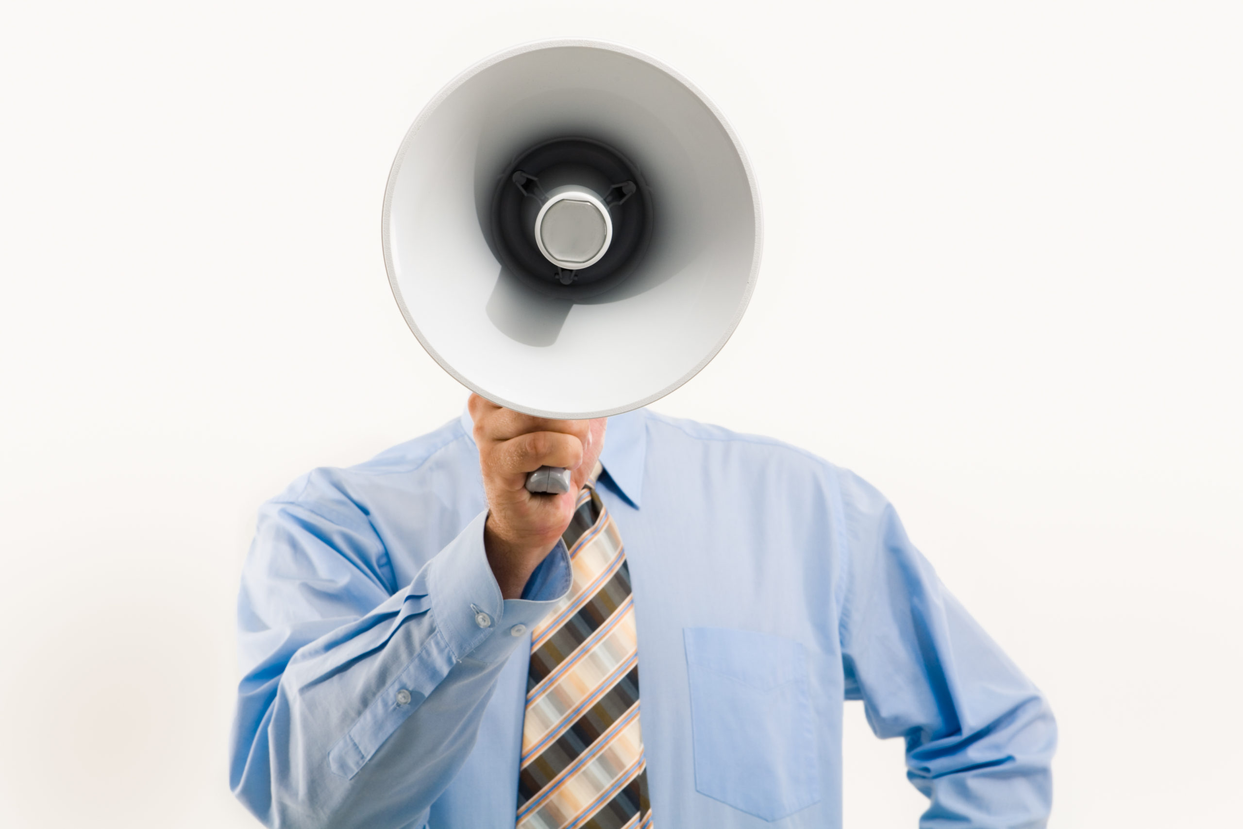 man with bullhorn